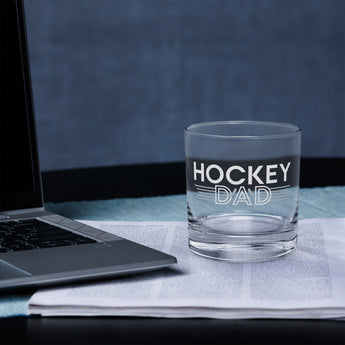 Hockey Dad Rocks Glass
