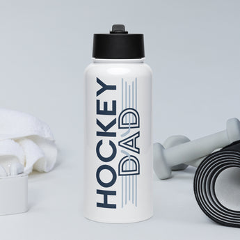 Hockey Dad Stainless Steel Water Bottle with Straw Lid