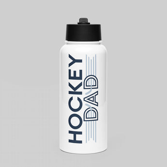 Hockey Dad Stainless Steel Water Bottle with Straw Lid