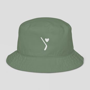 Hockey Love Organic Embroidered Bucket Hat
